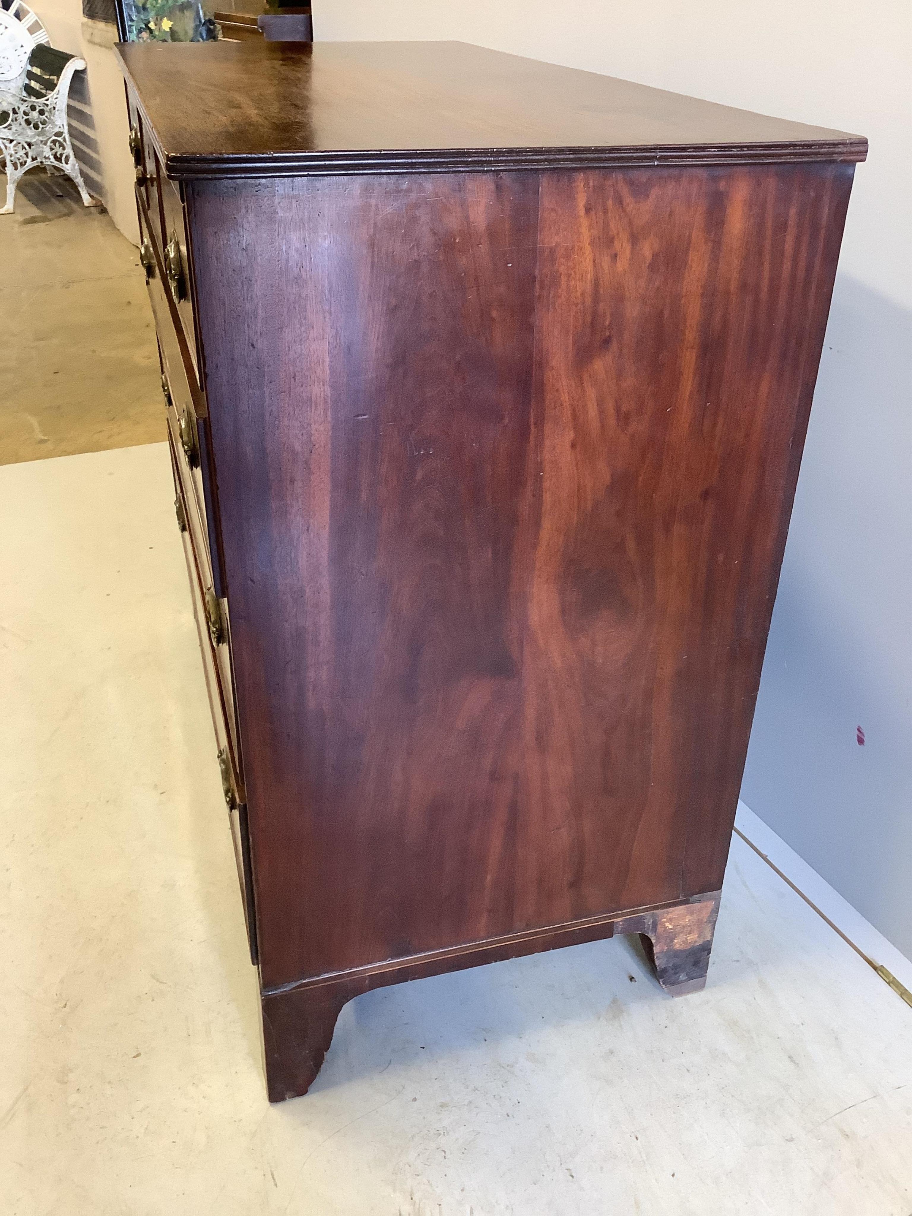 A George III Scottish mahogany chest of drawers, width 115cm, depth 55cm, height 100cm. Condition - fair